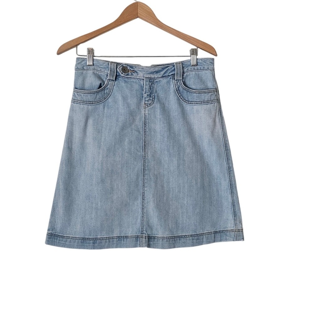 Vintage Y2K GAP‎ Light Wash Denim Mini Skirt Heart Pocket A-Line Size 2 Coquette